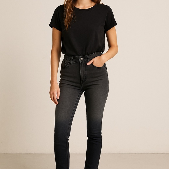 NEW BILLABONG Ombré Two Tone Zip Fly Skater Jeans Grunge Gray Black size 5 NWOT - Picture 3 of 16